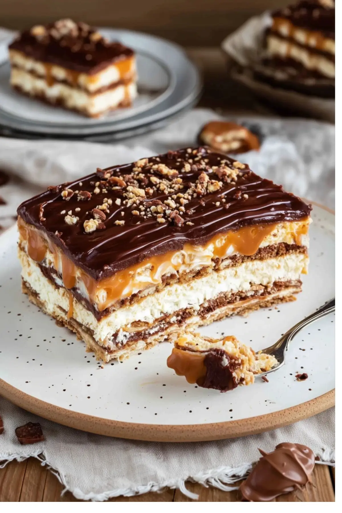 Butterkeks-Kuchen ohne Backen mit Milchmädchen Karamell