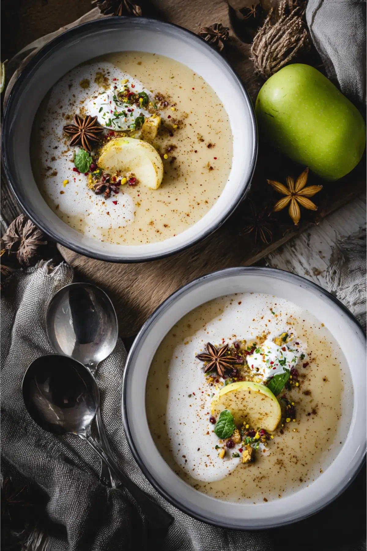 Cremige Maronensuppe mit feinem karamellisierten Apfel