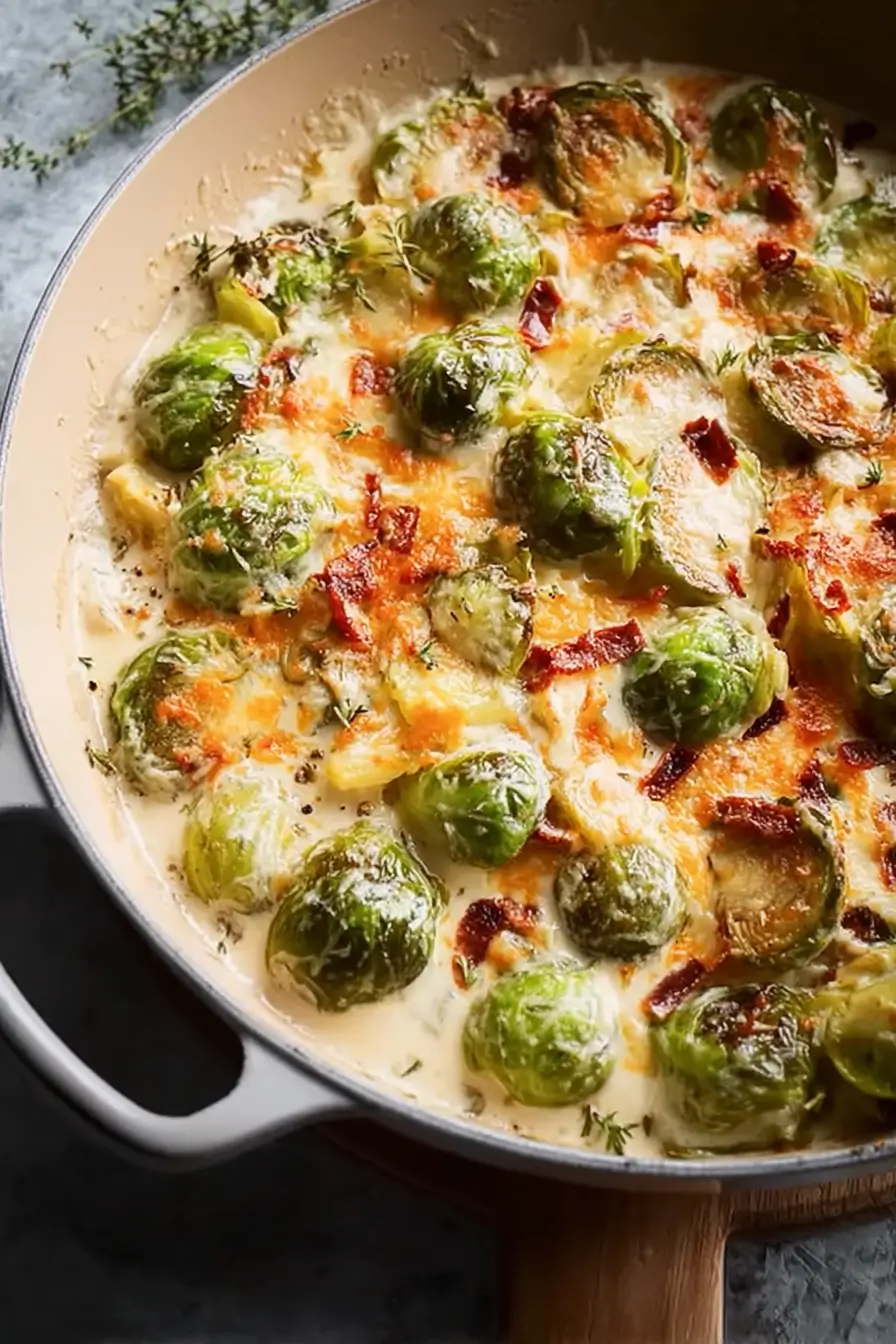 Cremige Rosenkohlpfanne