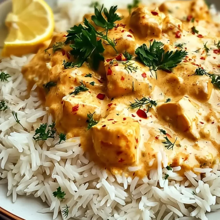 Cremiges Hähnchen mit Reis