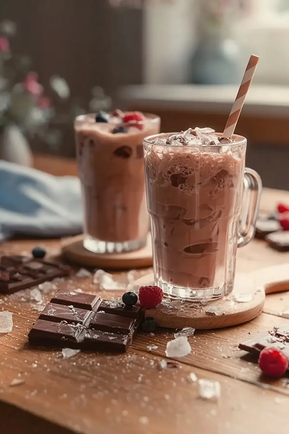 Gefrorene heiße Schokolade