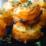 Käsige Gruyère Süßkartoffelstapel