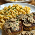Medaillons in Champignon Rahmsoße mit Spätzle