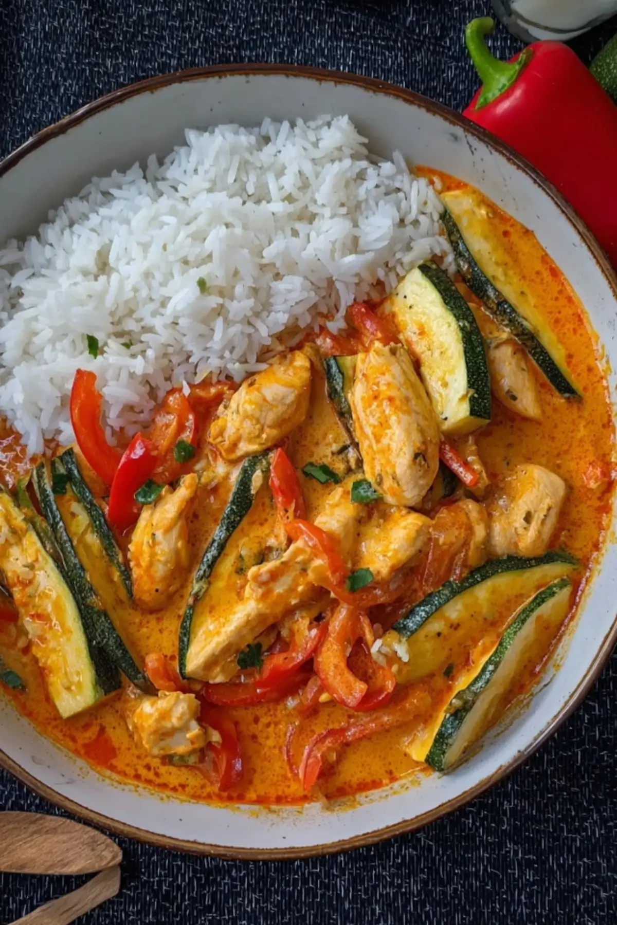 Paprika Zucchini Rahm Hähnchen