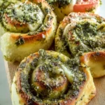 Pizzaschnecken mit Pesto und Mozzarella