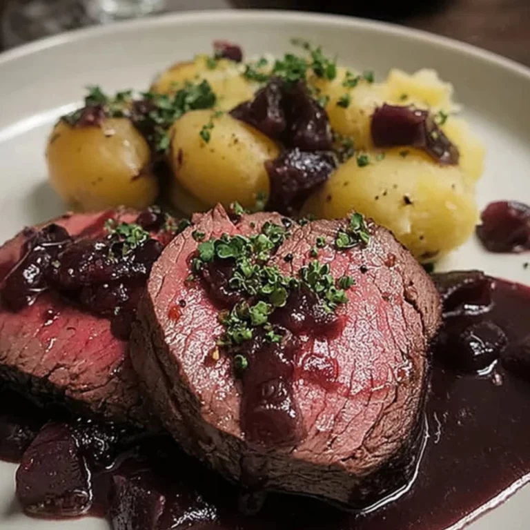 Rinderfilet mit Rotwein-Schalotten-Sauce Rezept