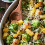 Rosenkohlauflauf mit Hackfleisch & Kartoffeln