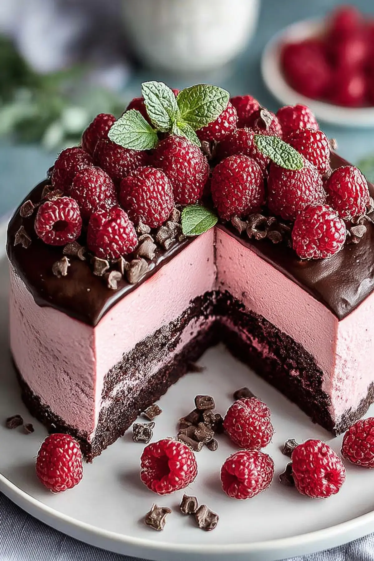 Schoko Himbeer Mousse Kuchen