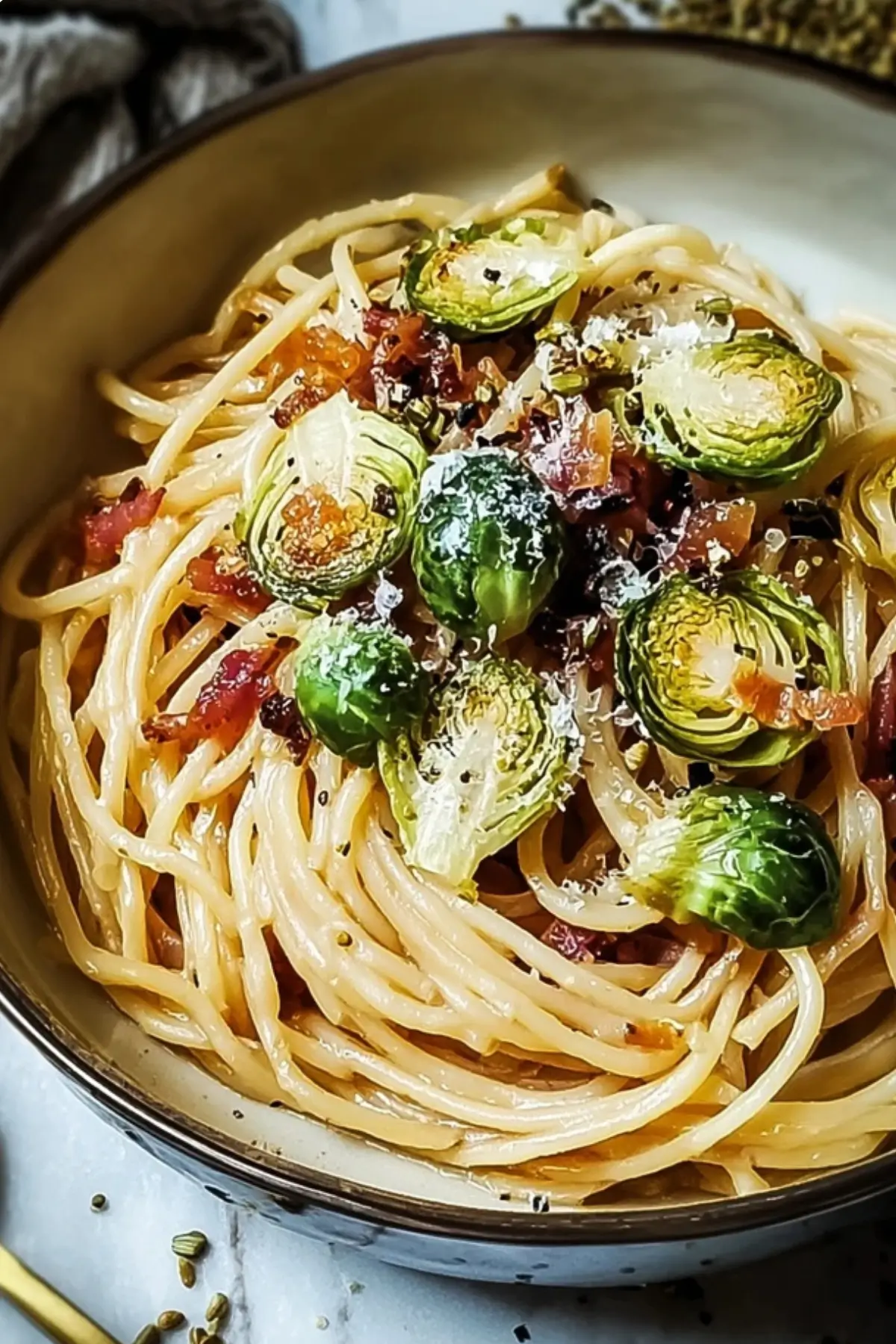 Spaghetti mit Rosenkohl