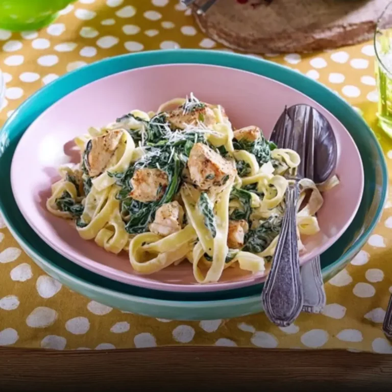 Tagliatelle mit Spinat und Hähnchen