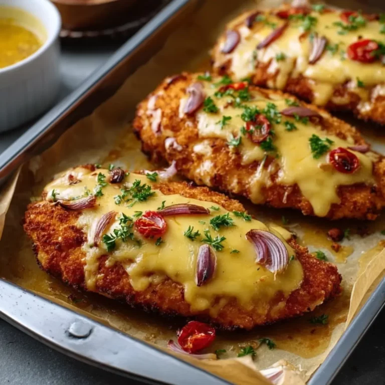 Überbackene Partyschnitzel aus dem Ofen