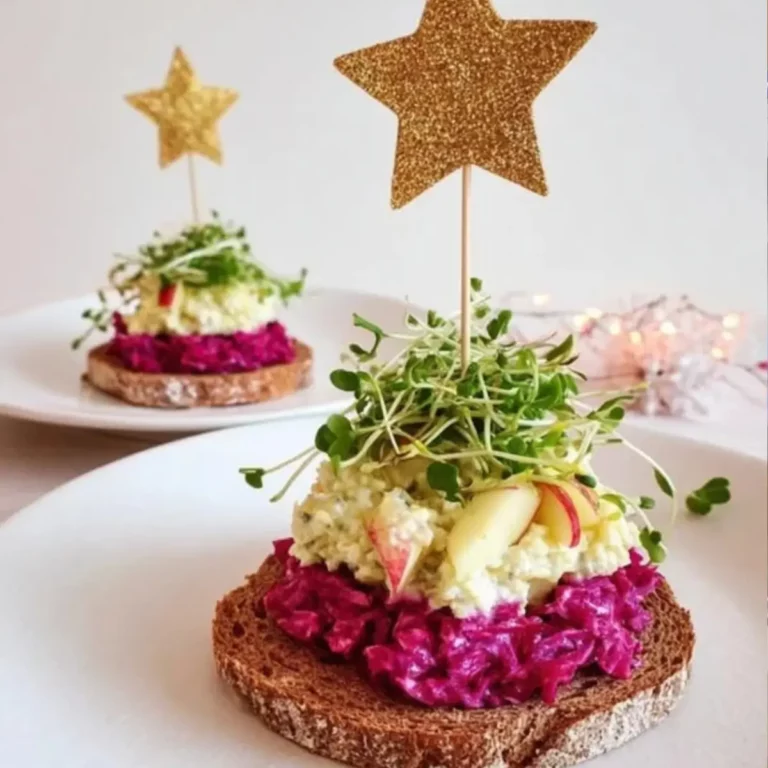 Weihnachtliches Käsetatar mit Rotkraut und Apfel