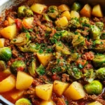 Würzige Kartoffel-Rosenkohl-Pfanne