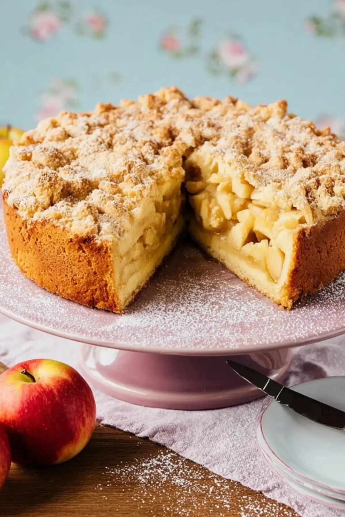 Apfelkuchen mit Pudding