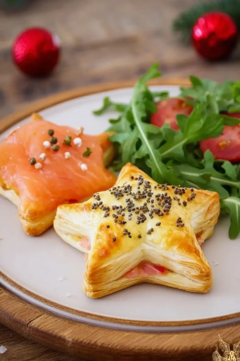 Blätterteigsterne mit Lachs