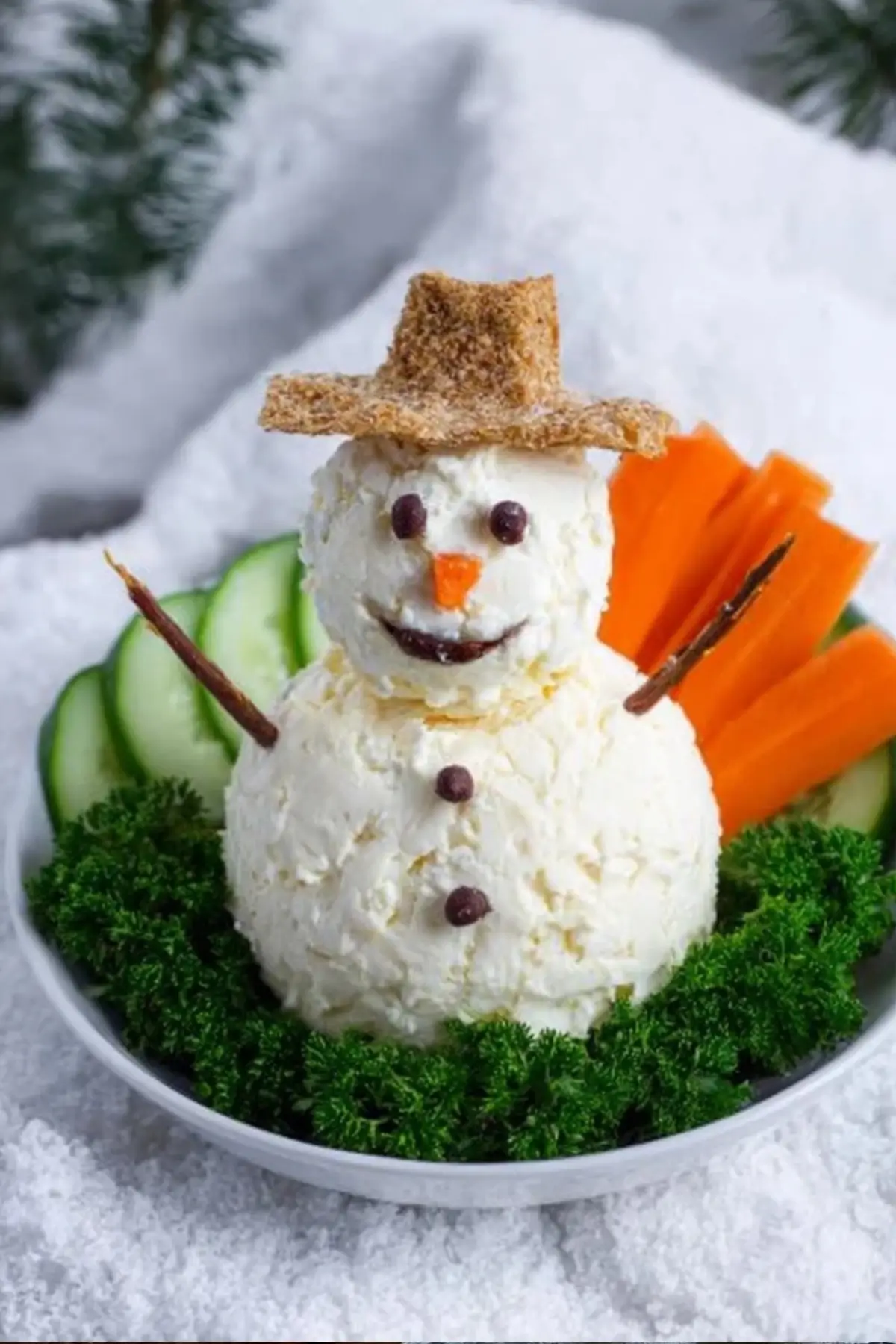 Frischkäse Schneemann