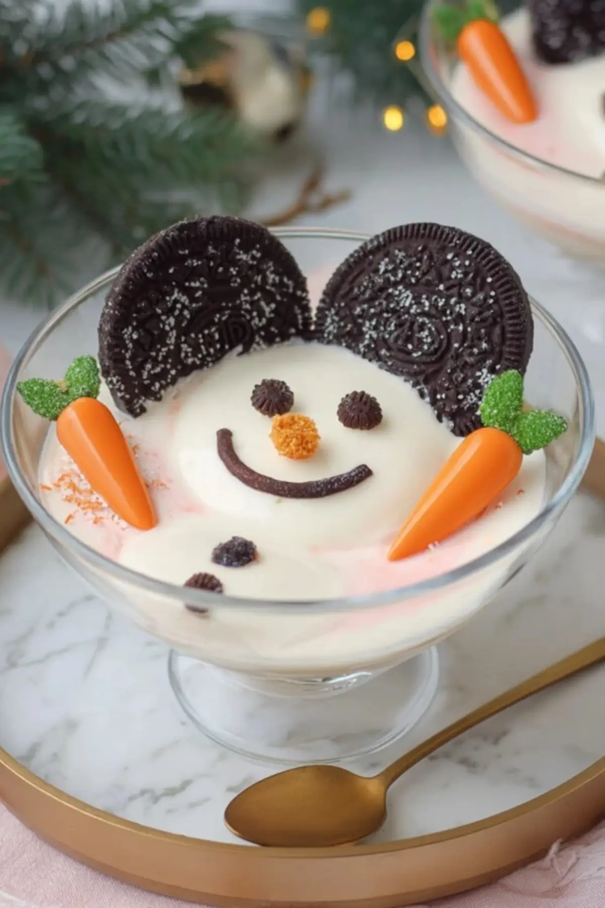 Geschmolzener Schneemann Dessert