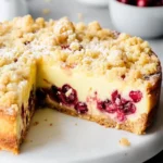 Kirschkuchen mit Pudding und Streuseln