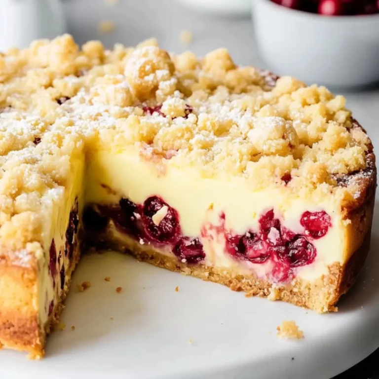 Kirschkuchen mit Pudding und Streuseln