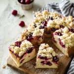 Kuchen mit Süßkirschen und Mandelstreuseln