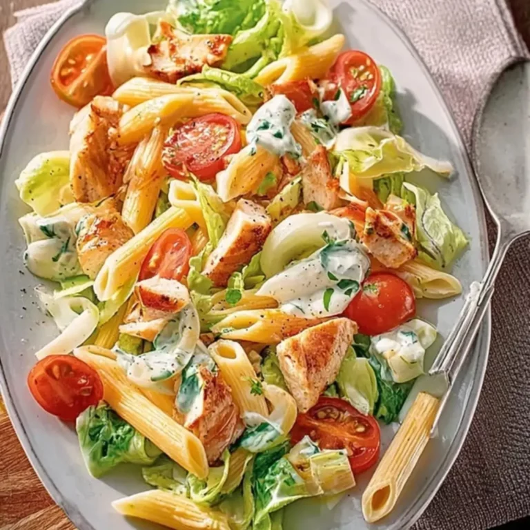 Pasta Hähnchen Salat mit Ranchdressing