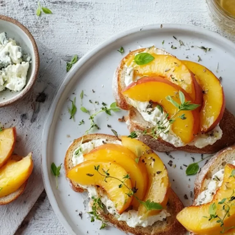 Pfirsich Crostini mit Ricotta