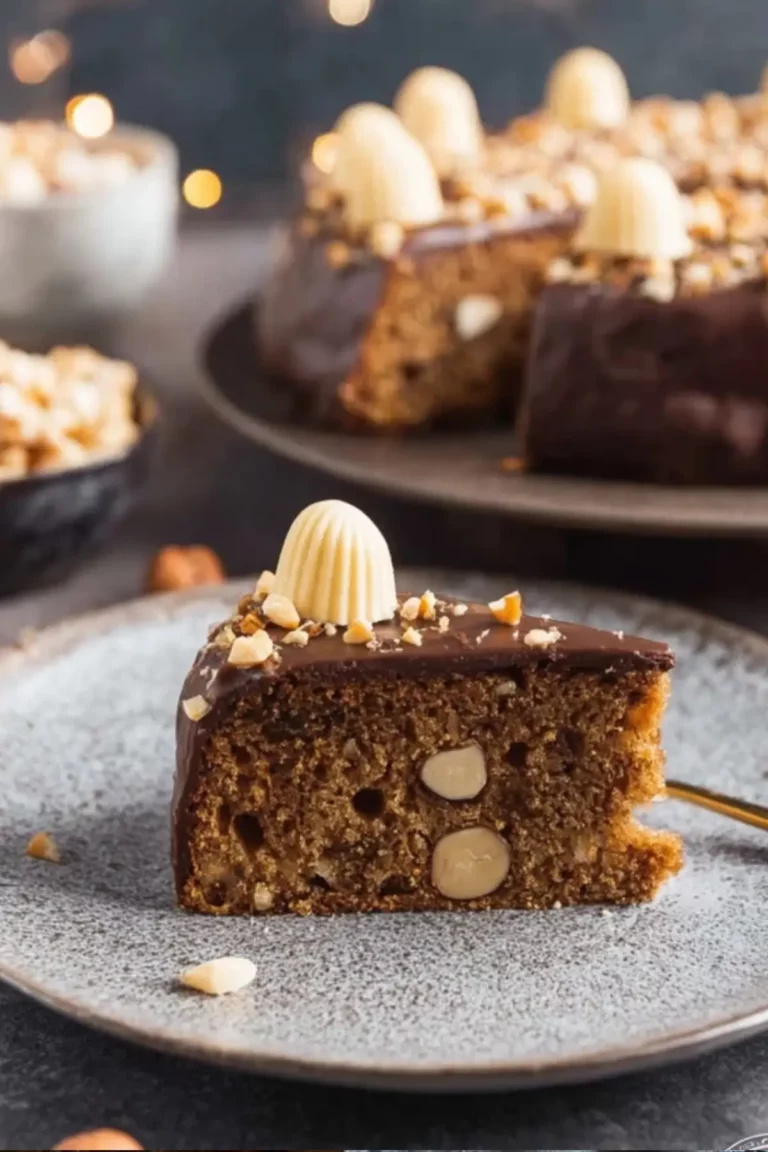 Saftiger Nuss Nougat Kuchen mit Marzipan