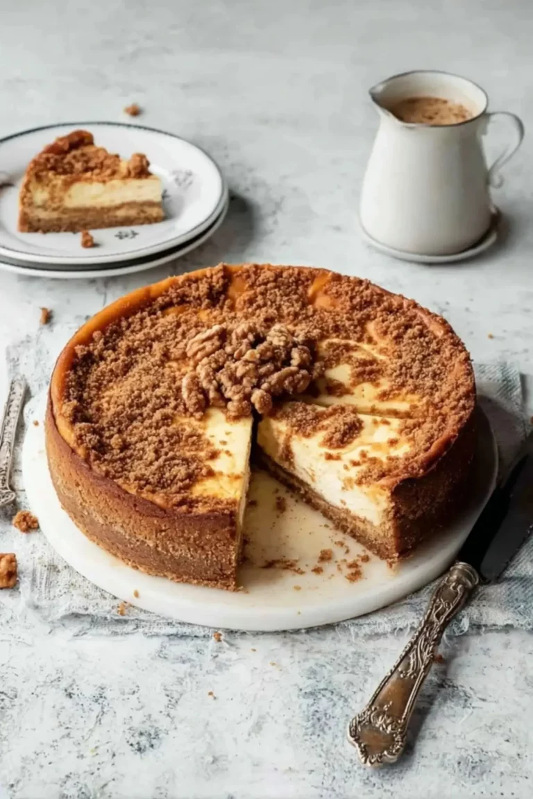Spekulatius Käsekuchen mit Keksboden & Streusel