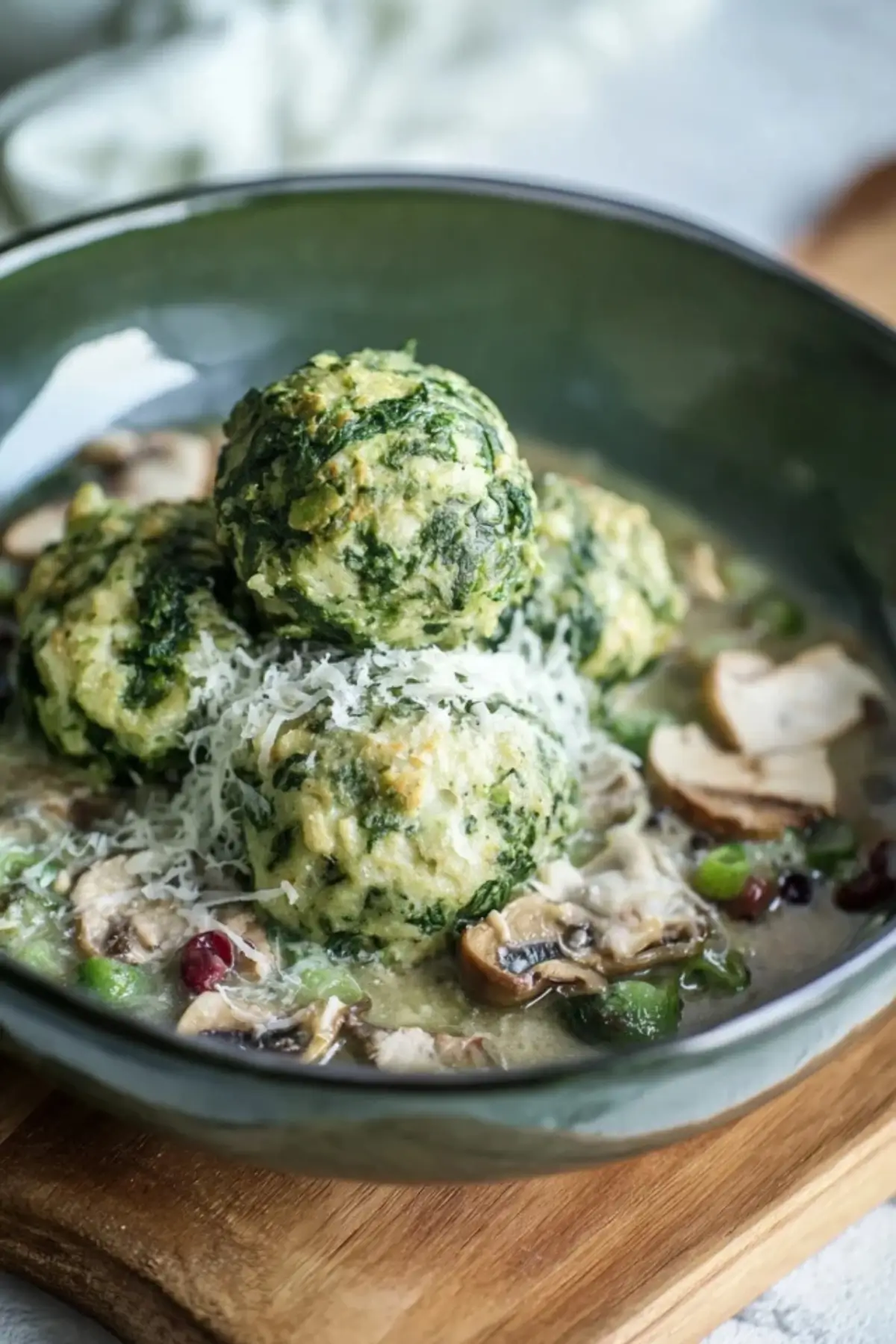 Spinatknödel als Hauptgericht