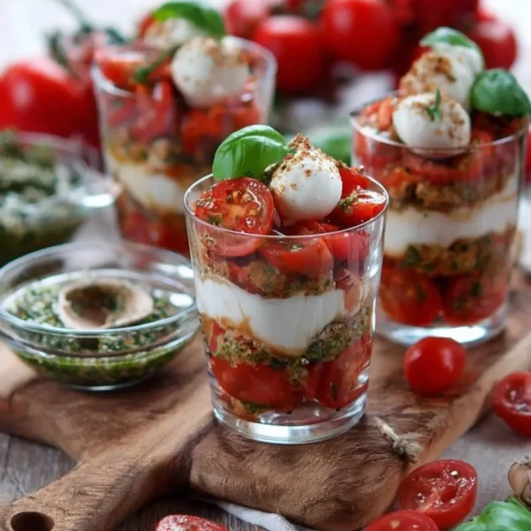 Tomaten Mozzarella Tiramisu im Glas