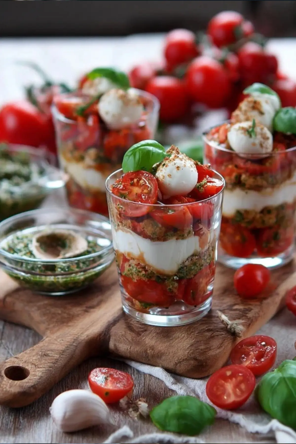 Tomaten Mozzarella Tiramisu im Glas