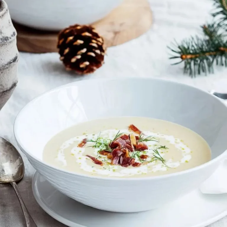 Topinambursuppe mit Bündner Fleisch