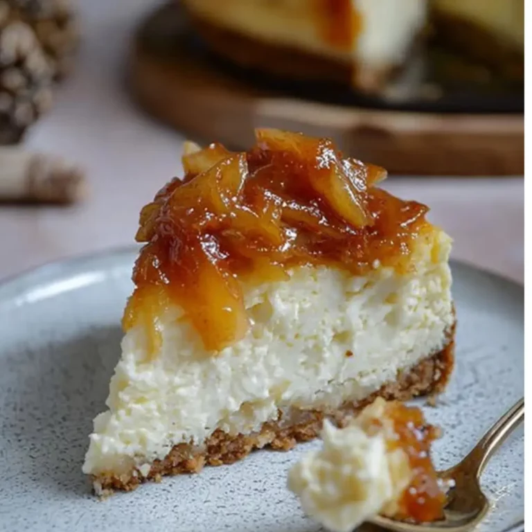 Weihnachtlicher Käsekuchen mit Bratapfel