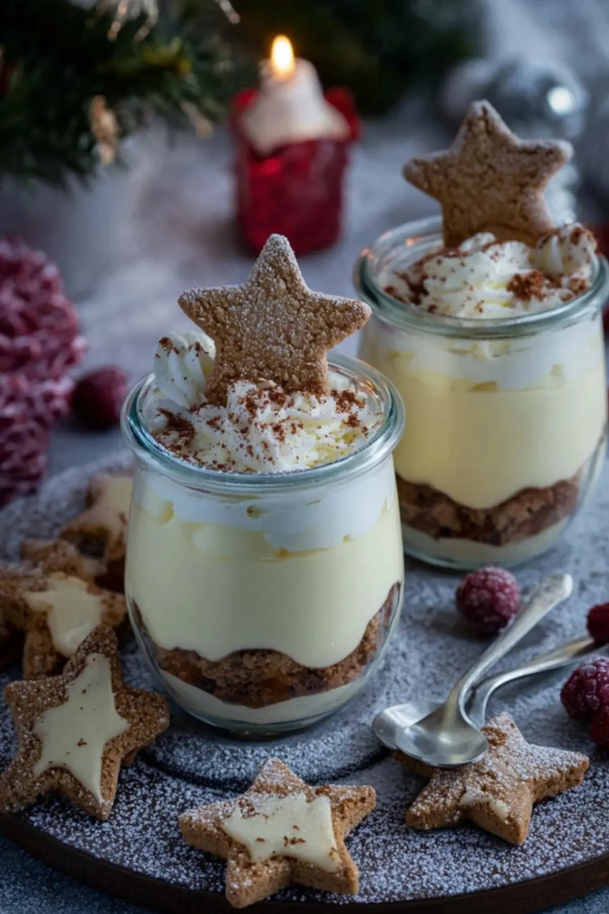 Weiße Schokolade Mascarpone Creme mit Zimtsternen