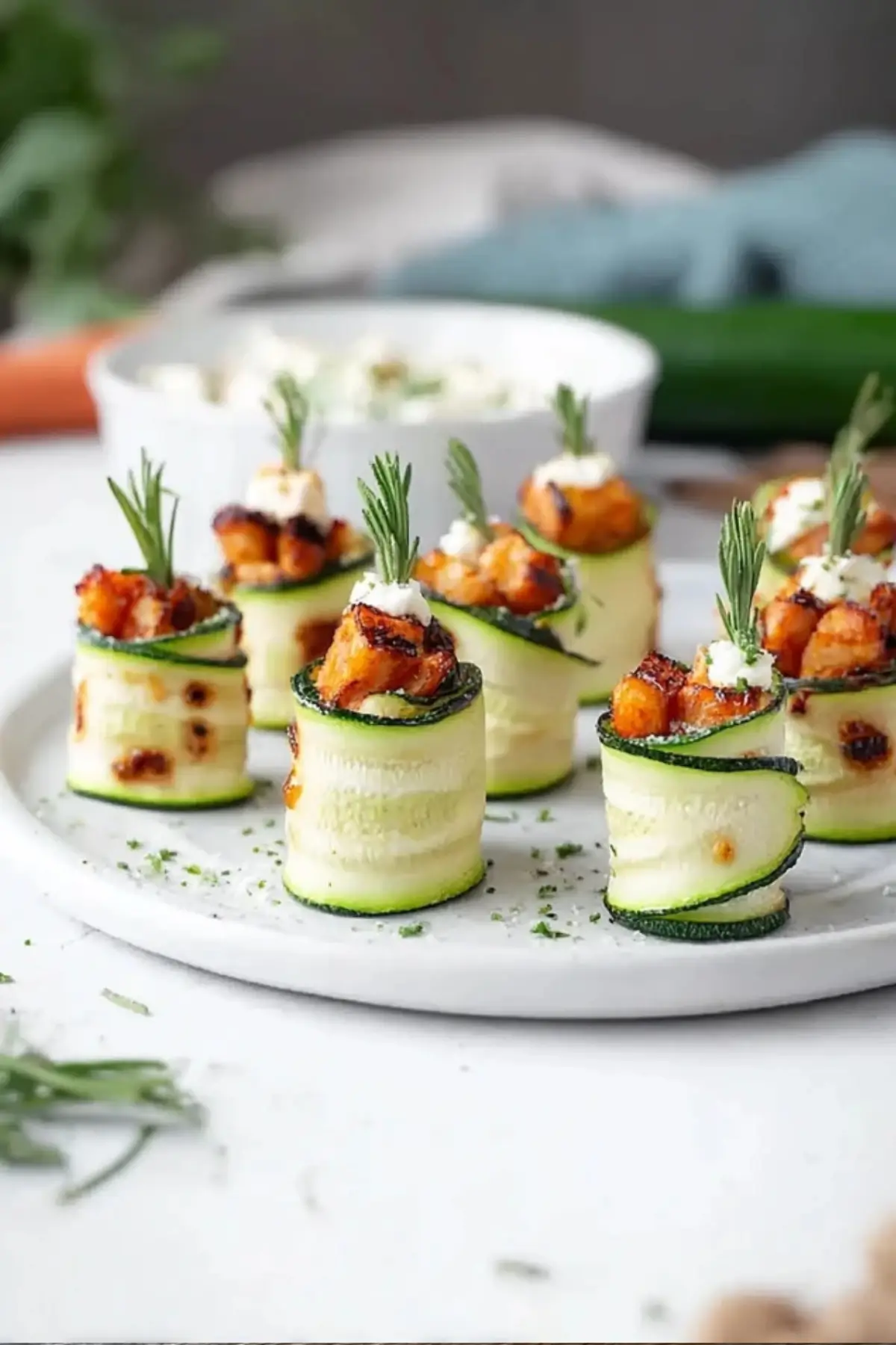 Zucchini Frischkäse Röllchen