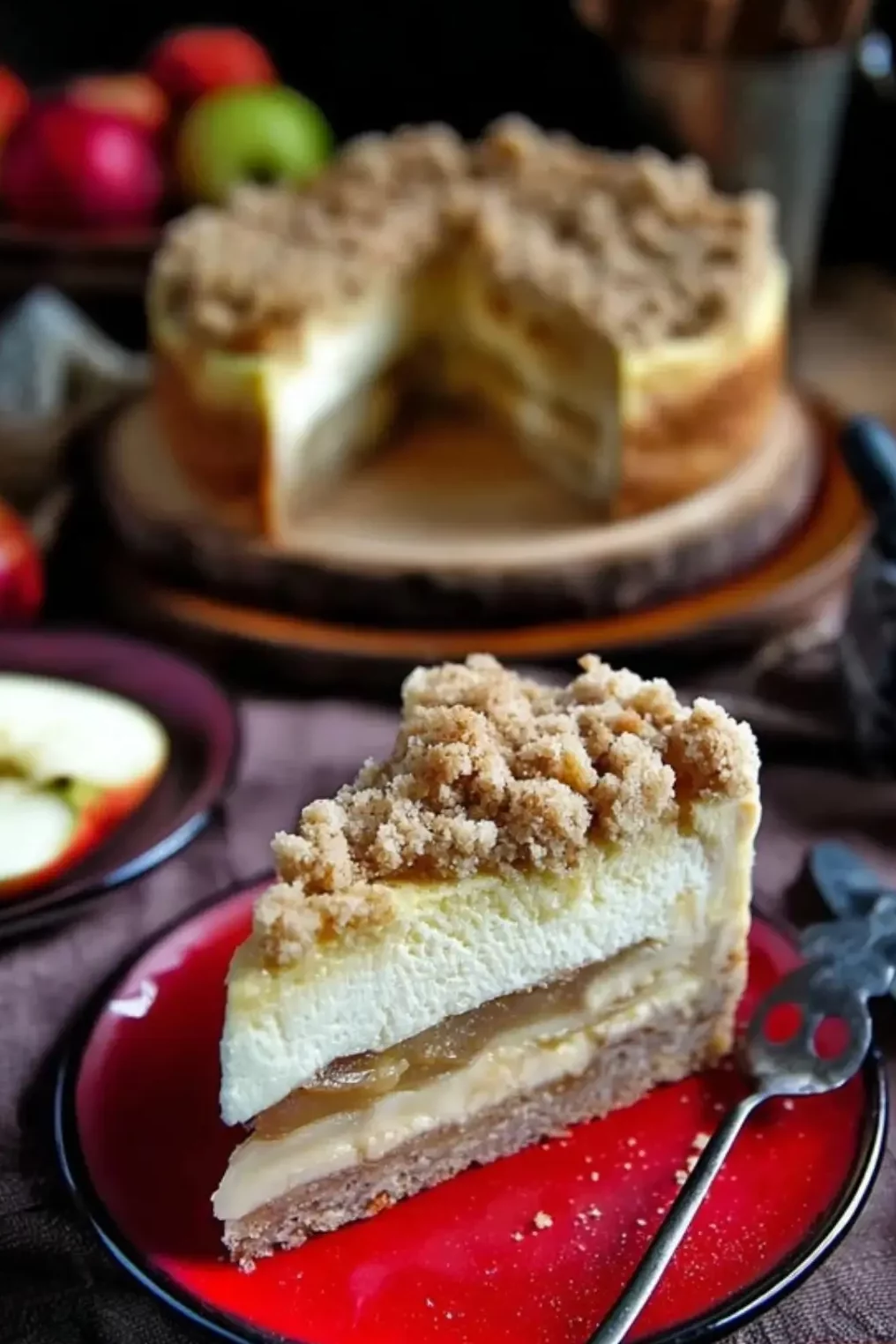 Apfelkäsekuchen mit knusprigen Zimtstreusel