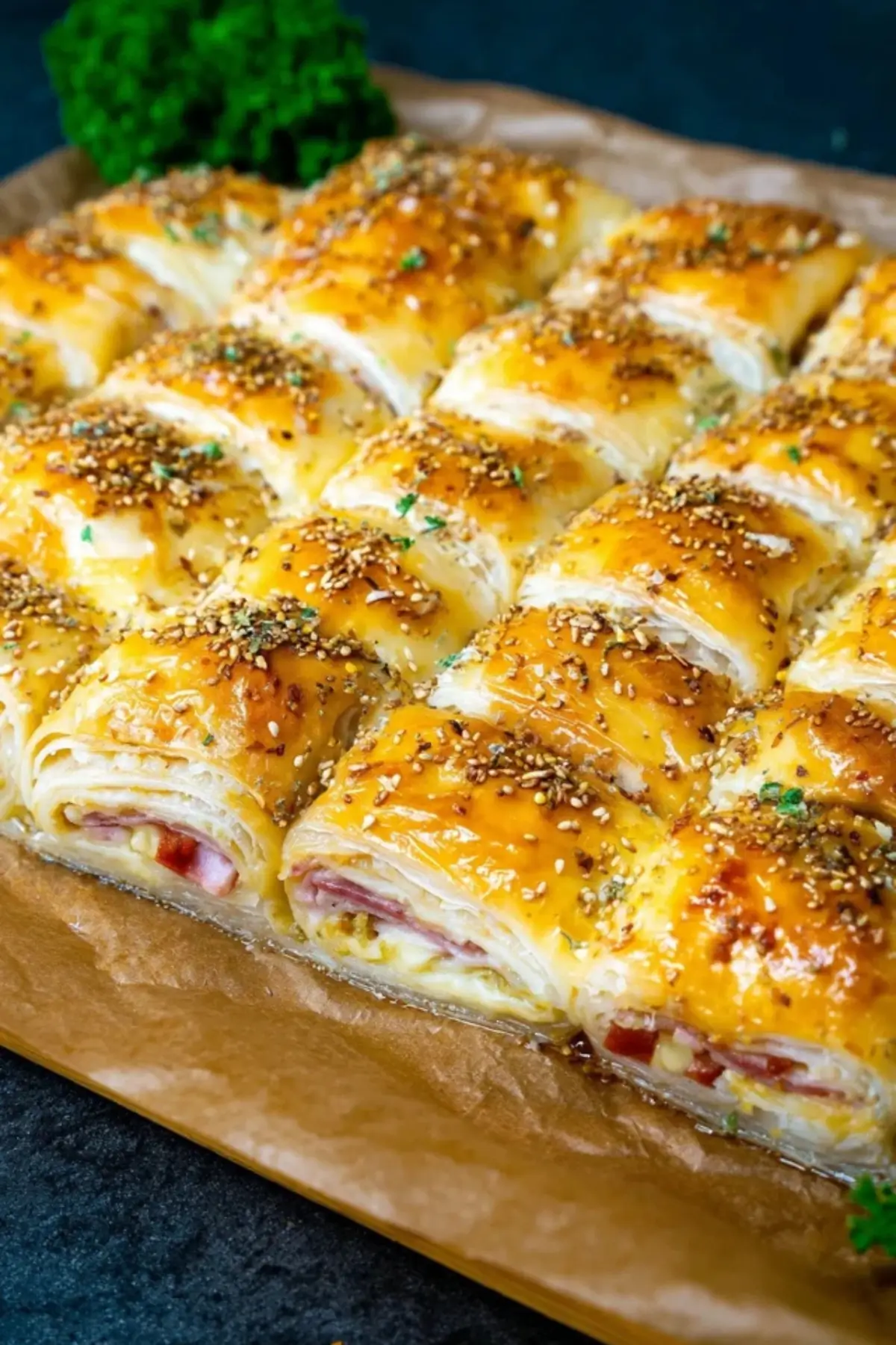 Blätterteig mit Schinken und Käse