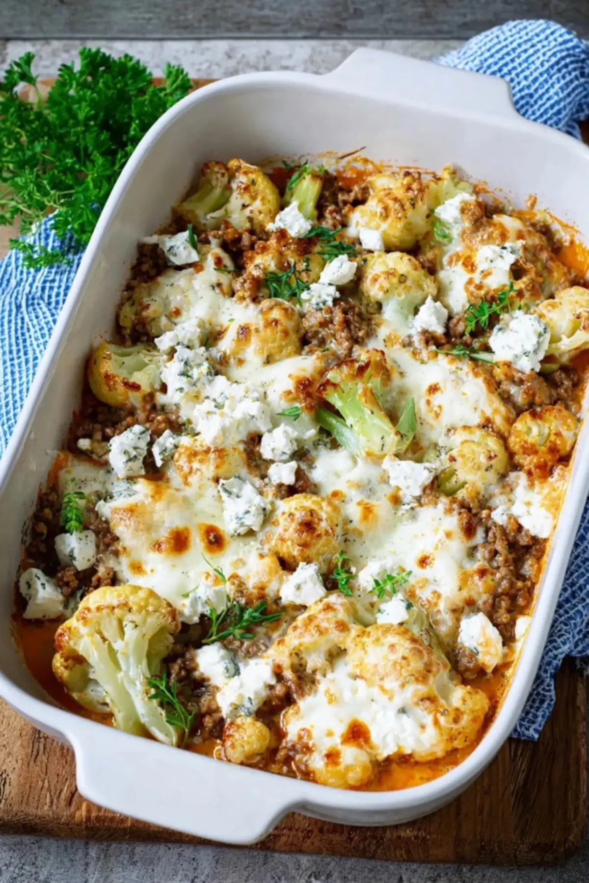 Blumenkohl Hack Auflauf mit Feta