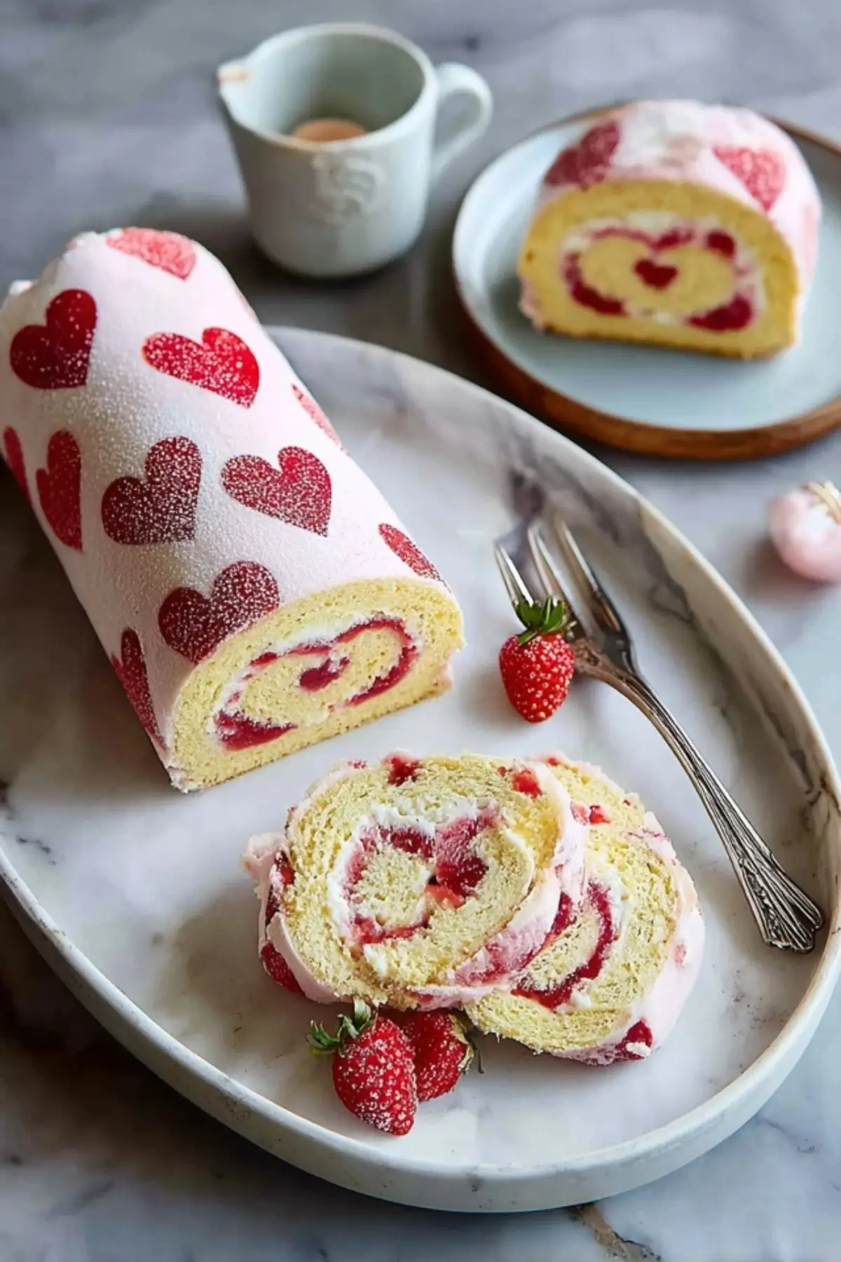 Erdbeer Herz Roulade