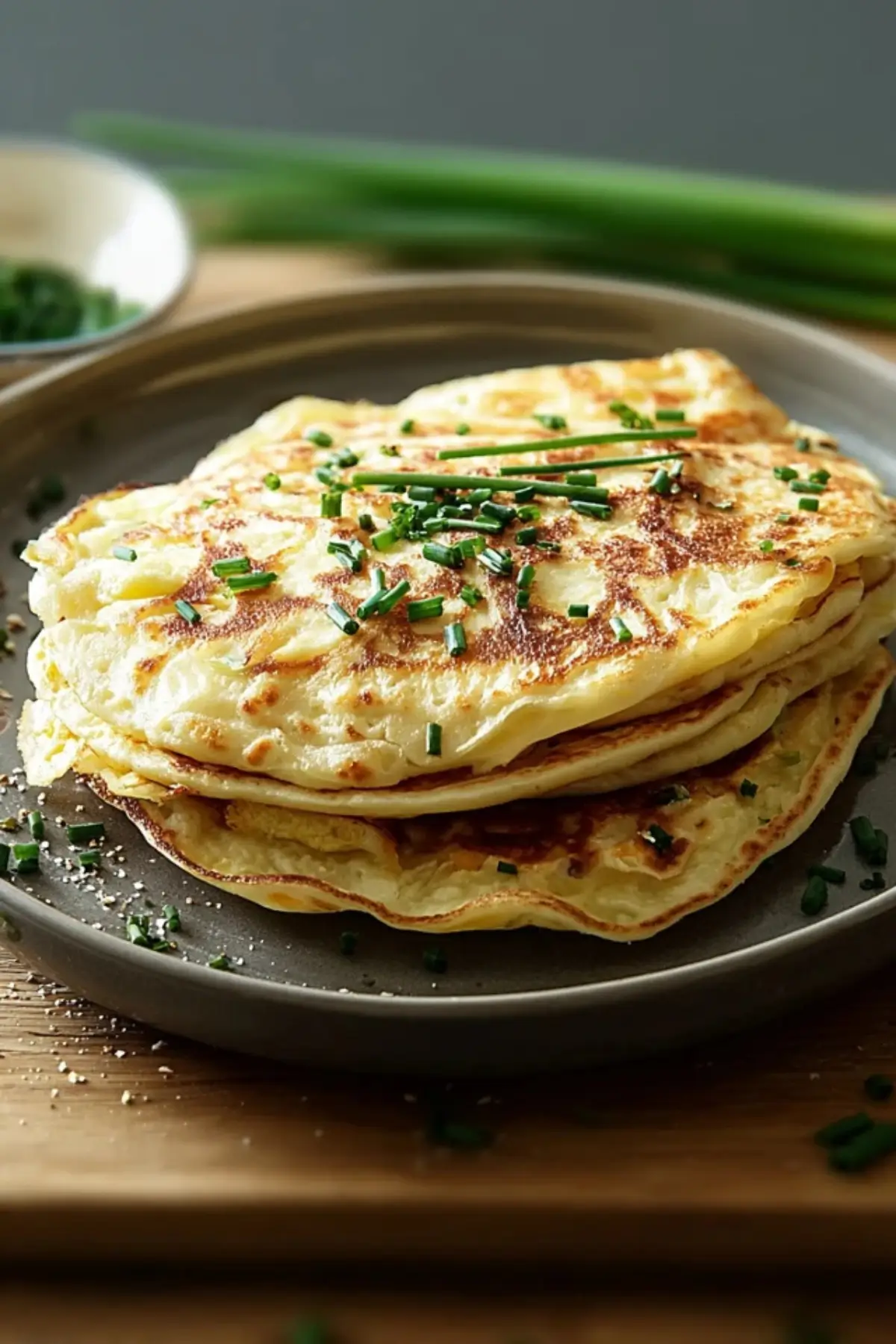 Käse Schnittlauch Pfannkuchen