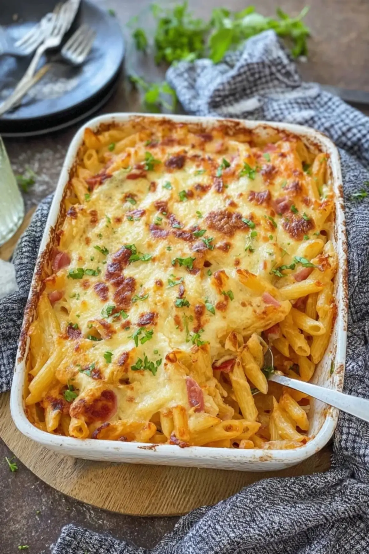 Nudel Schinken Gratin