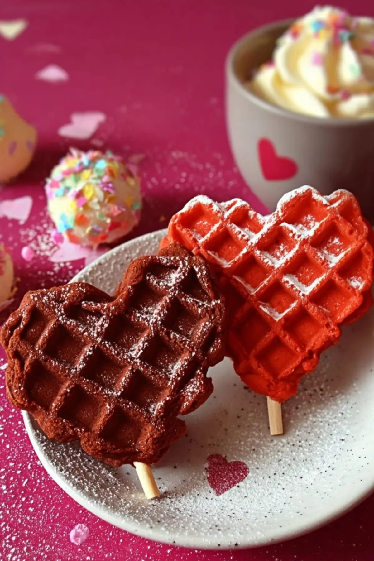 Waffelherzen zum Valentinstag