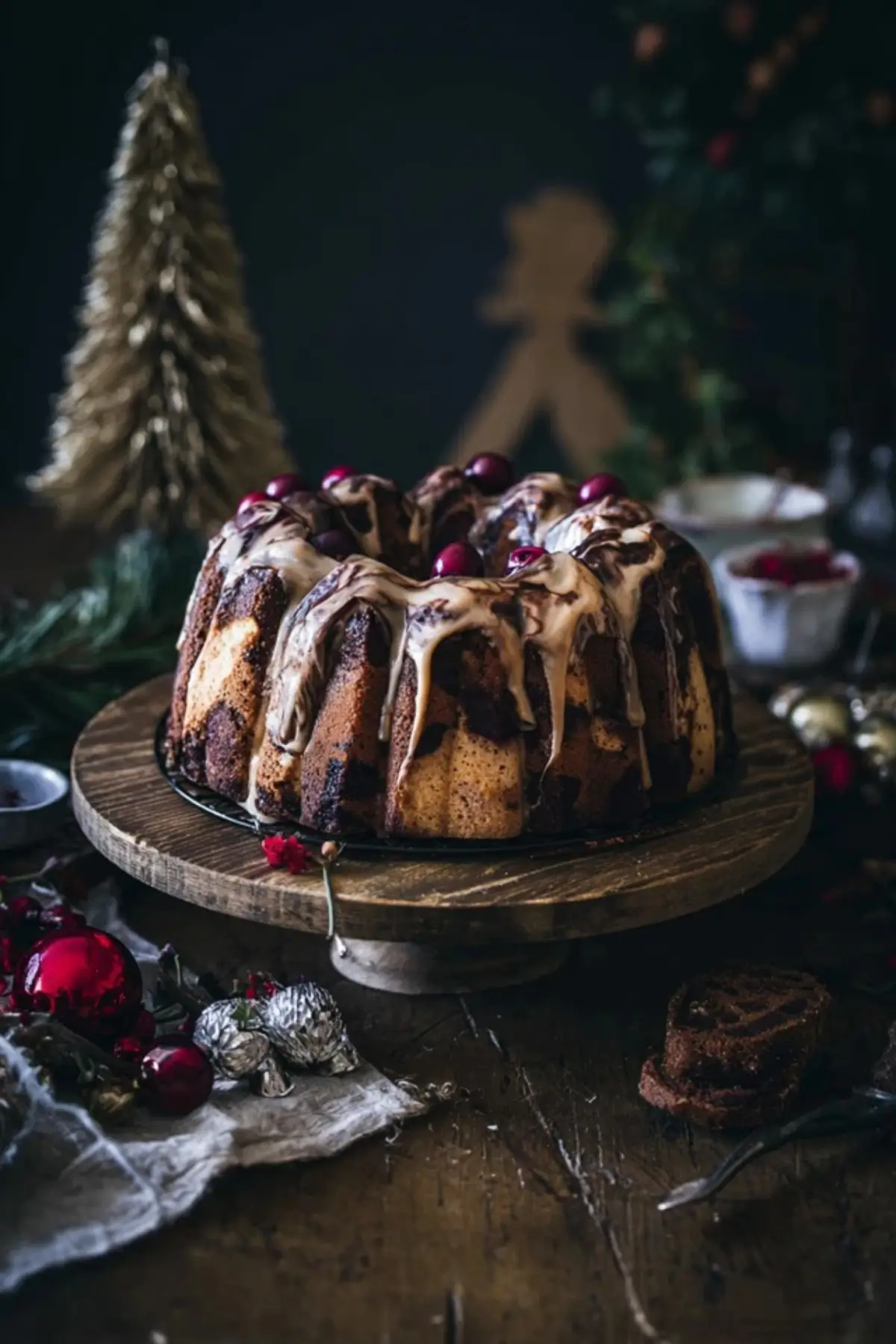 Weihnachts Marmorkuchen mit Kirschen