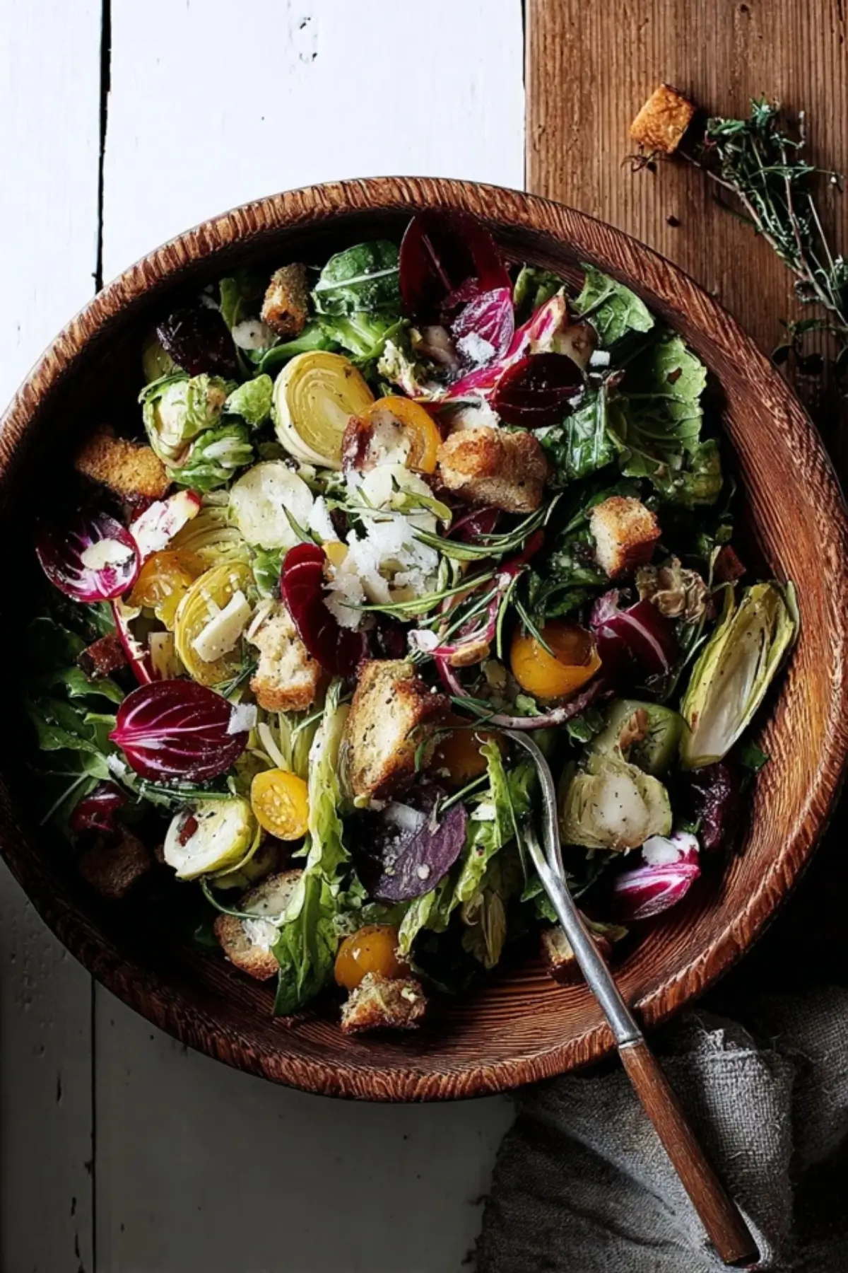 rustikaler Wintersalat mit Sherry Vinaigrette