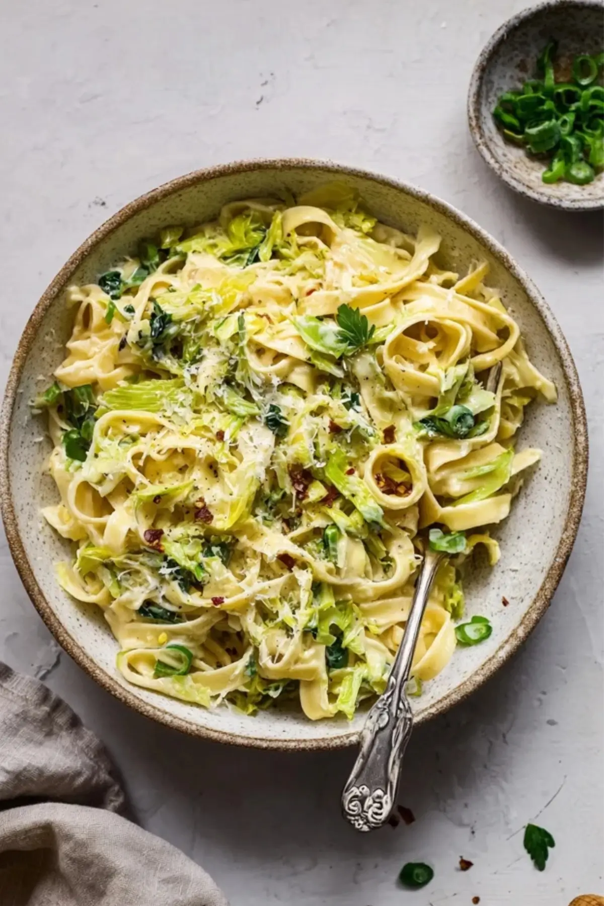 Cremige Vegetarische Lauch Carbonara
