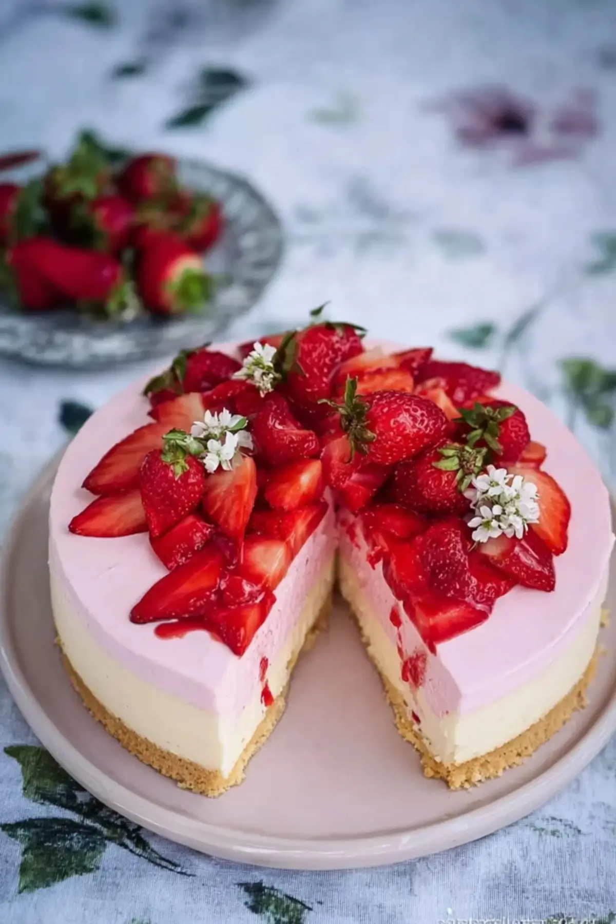 Erdbeer Buttermilchmousse Kuchen