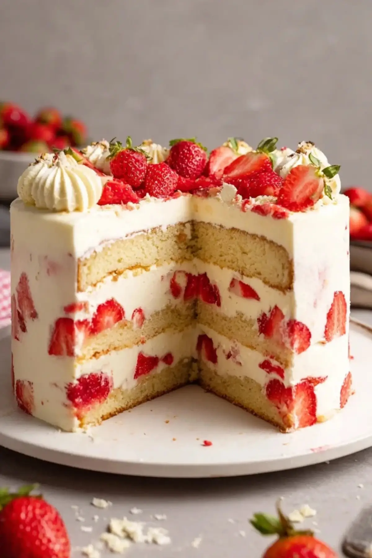 Erdbeer Mascarpone Torte mit weißer Schokolade