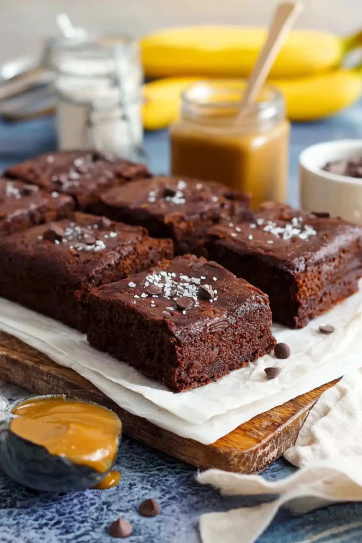 Erdnussmus Bananen Brownies
