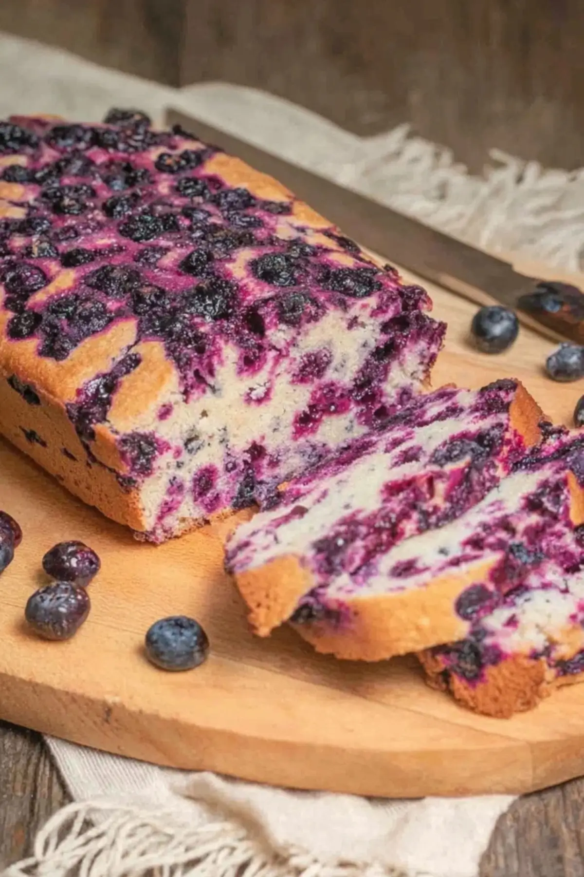 Gesunder Heidelbeerkuchen mit Joghurt