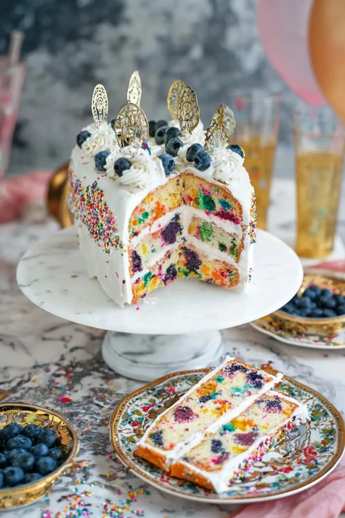 Konfettikuchen zum Geburtstag